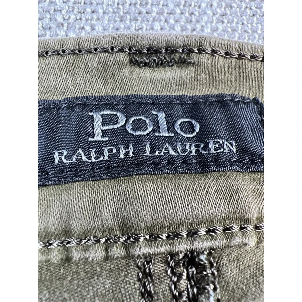 Polo Ralph Lauren Olive Green Denim Tompkins Skinny Jeans Mens 29 Pants MidRise